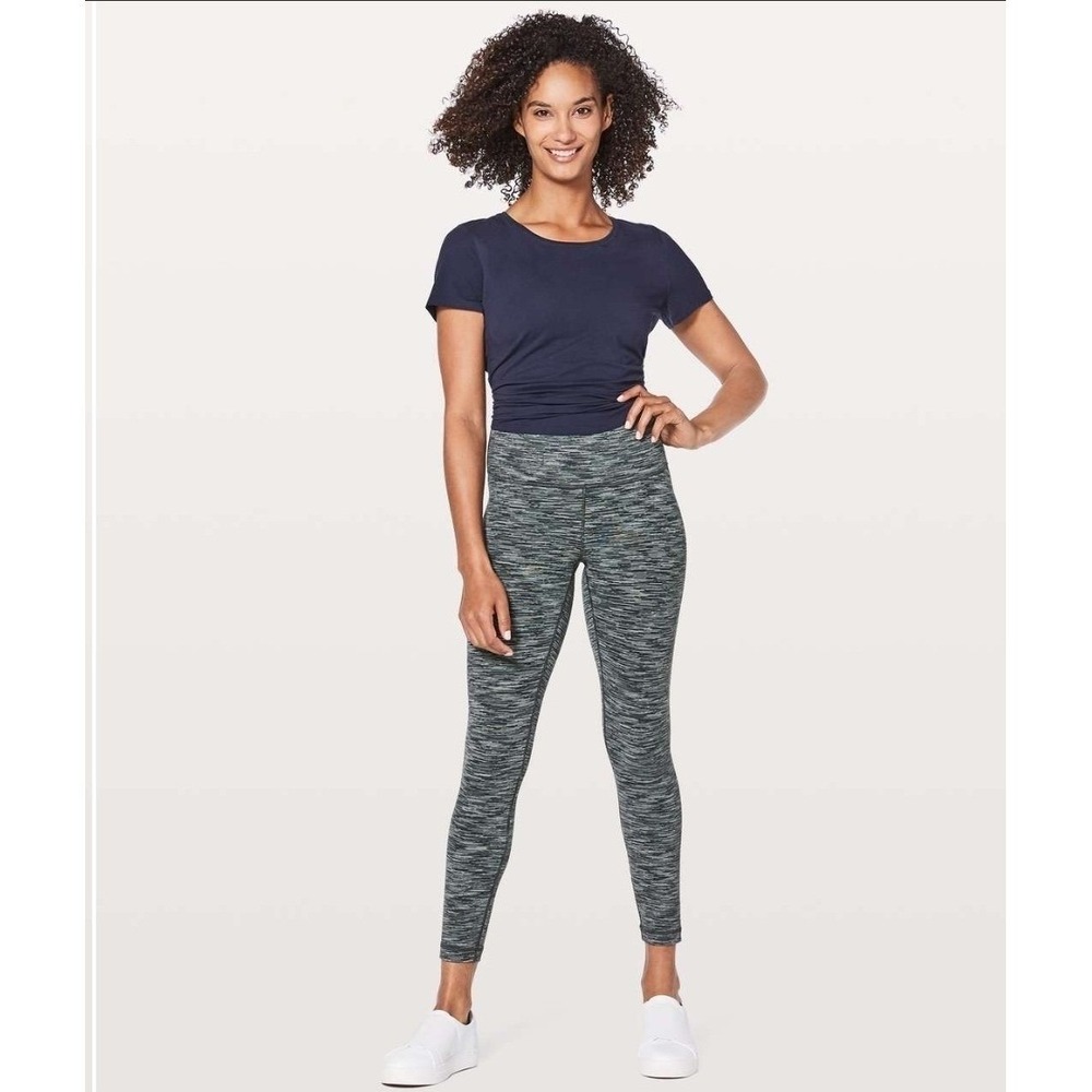 Lululemon Leggings Wunder Under Hi-Rise 7/8 Size 4 W5AT5S Striped Athletic Gorp